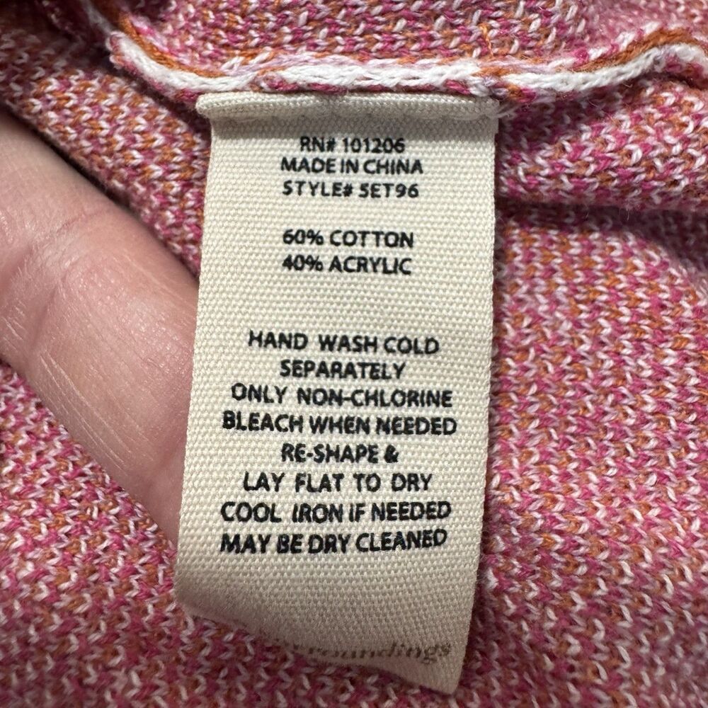 Soft Surroundings Floral Open Cardigan Duster 3X Pink Orange Boho Resort Cotton - Picture 8 of 8